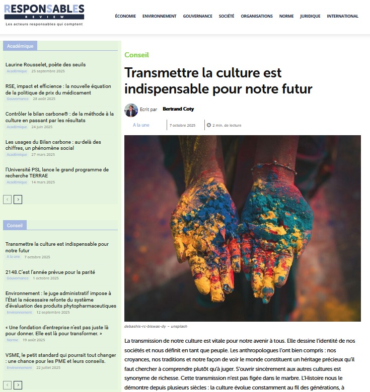 Transmettre la culture Transmettre la culture